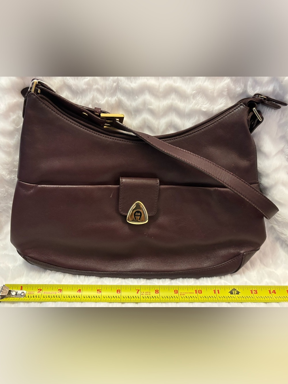 Etienne Aigner Leather Bag - Burgundy
